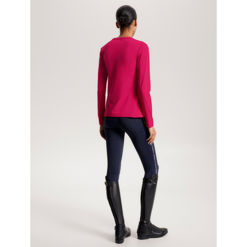 Tommy Hilfiger Women's Paris Studded Logo Long Sleeve T-Shirt - Cherry-5